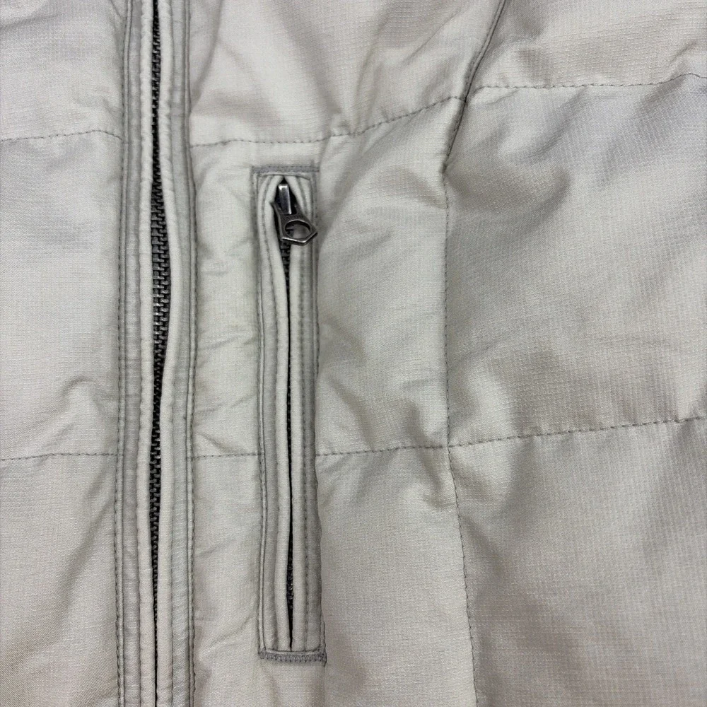 Eddie Bauer Women's Petite XS Goose Down Puffer Vest Taupe Full Zip Safari